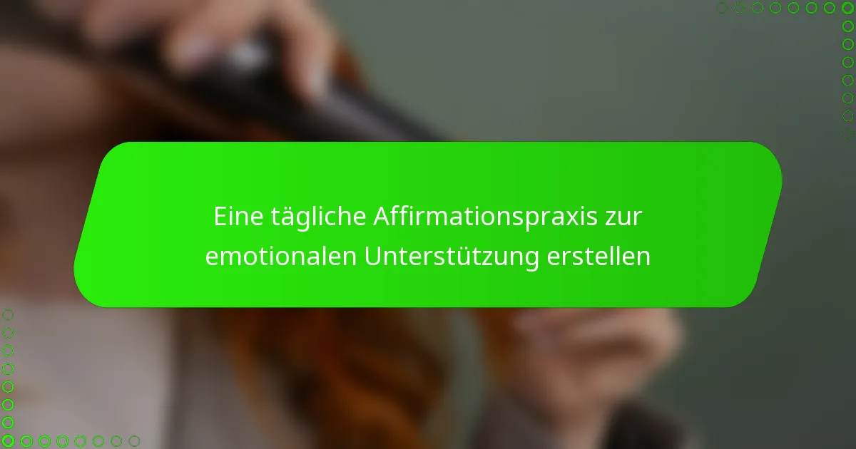 Eine tägliche Affirmationspraxis zur emotionalen Unterstützung erstellen