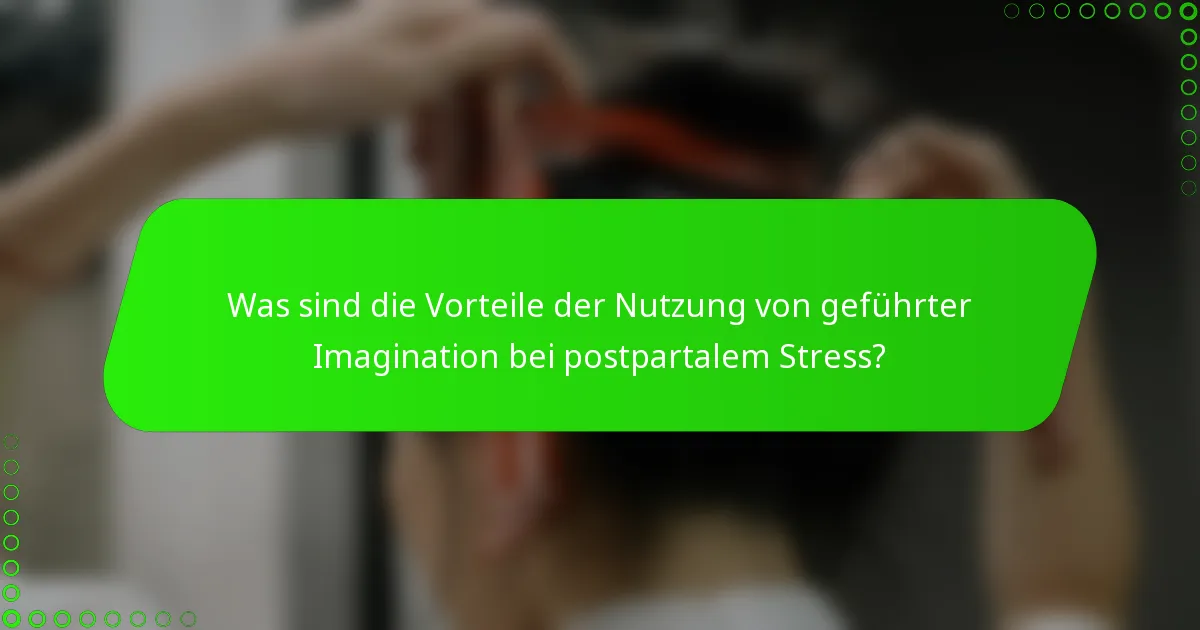 Was sind die Vorteile der Nutzung von geführter Imagination bei postpartalem Stress?