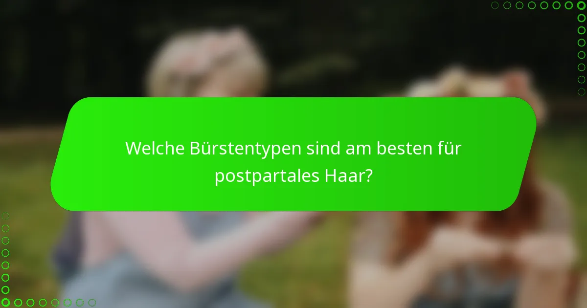 Welche Bürstentypen sind am besten für postpartales Haar?
