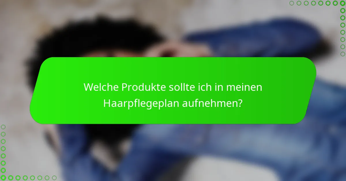 Welche Produkte sollte ich in meinen Haarpflegeplan aufnehmen?