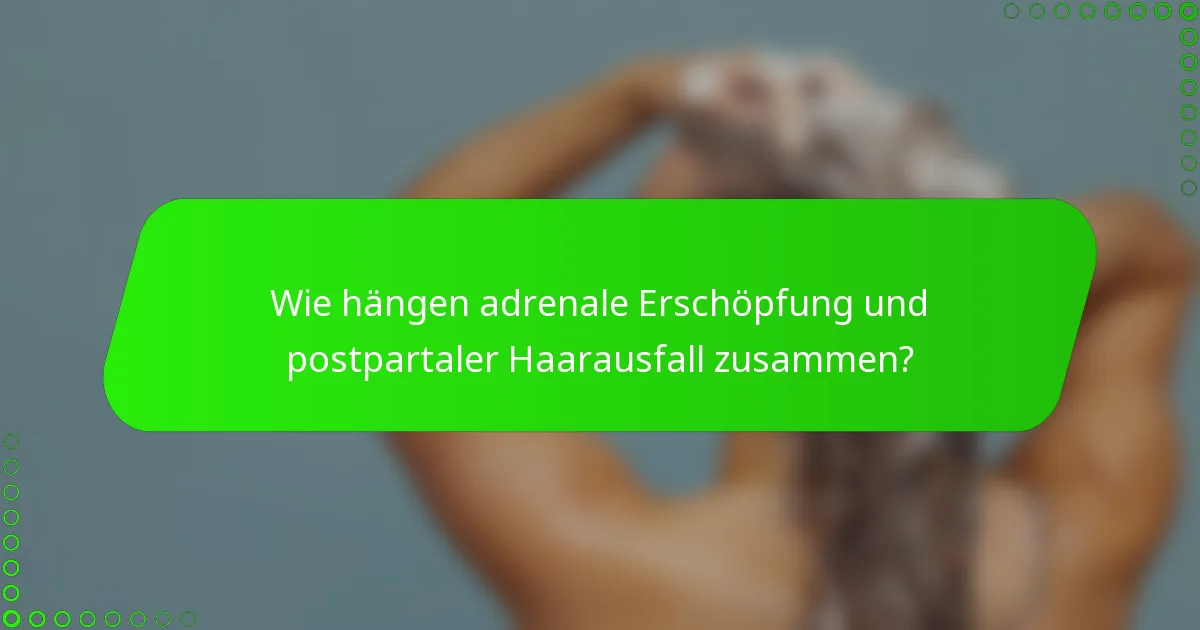 Wie hängen adrenale Erschöpfung und postpartaler Haarausfall zusammen?
